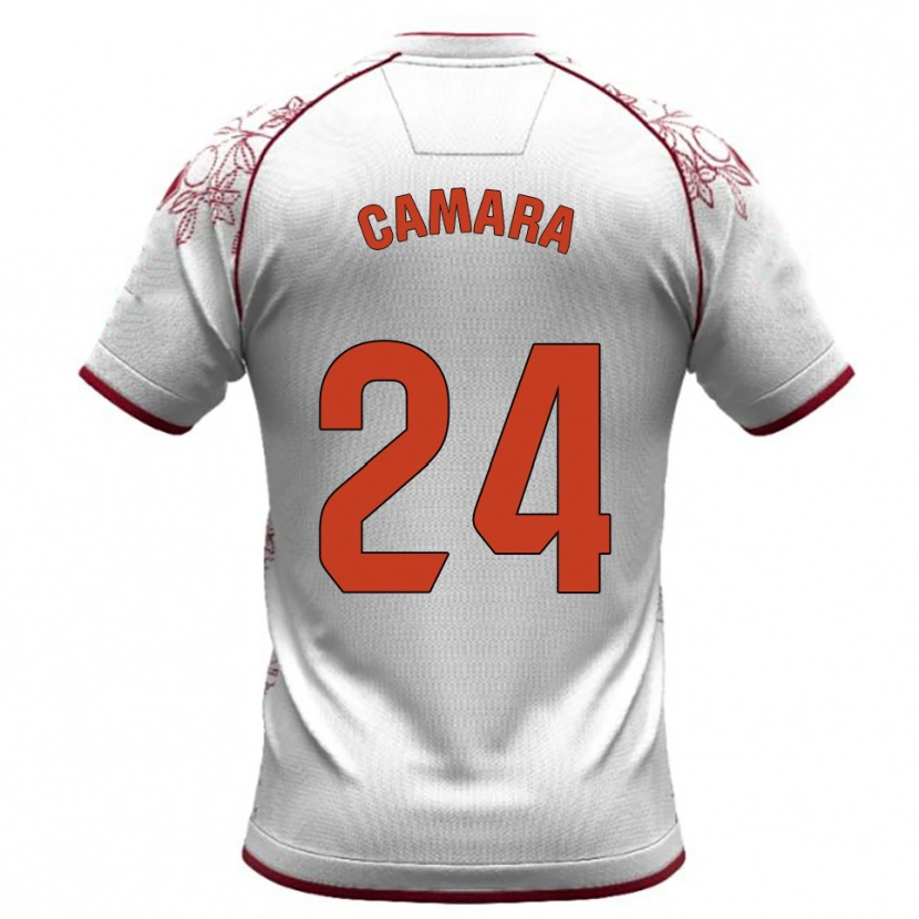 Danxen Mulher Camisola Ousmane Camara #24 Branco Borgonha Alternativa 2025/26 Camisa