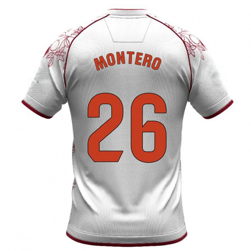 Danxen Mulher Camisola Marcos Montero #26 Branco Borgonha Alternativa 2025/26 Camisa