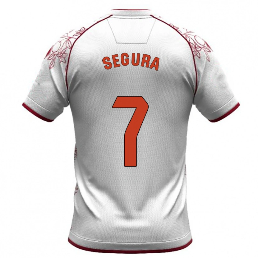 Danxen Mulher Camisola Carlos Segura #7 Branco Borgonha Alternativa 2025/26 Camisa