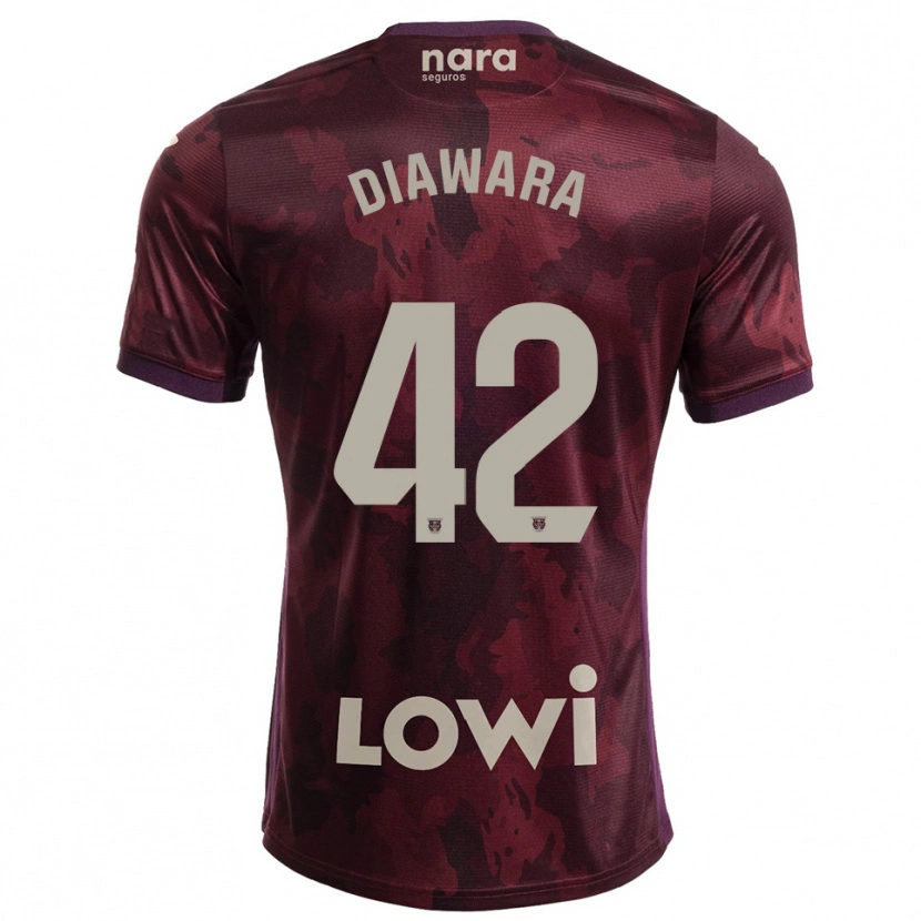 Danxen Mulher Camisola Amadou Diawara #42 Borgonha Branco Alternativa 2025/26 Camisa