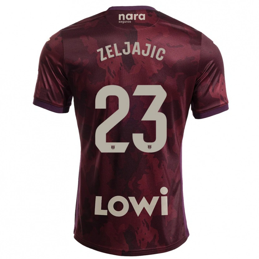 Danxen Mulher Camisola Stanislav Zeljajic #23 Borgonha Branco Alternativa 2025/26 Camisa