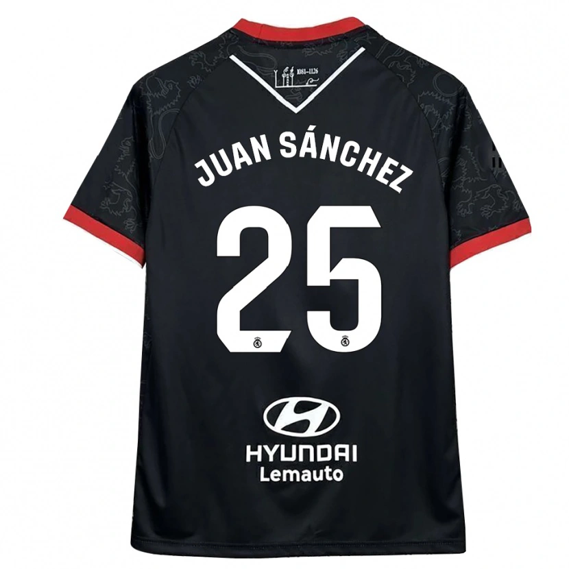 Danxen Mulher Camisola Juan Sánchez #25 Preto Vermelho Alternativa 2025/26 Camisa