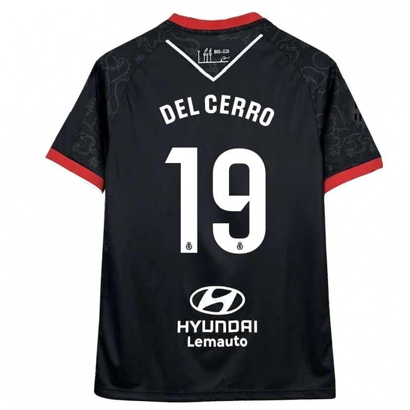 Danxen Mulher Camisola Dani Del Cerro #19 Preto Vermelho Alternativa 2025/26 Camisa