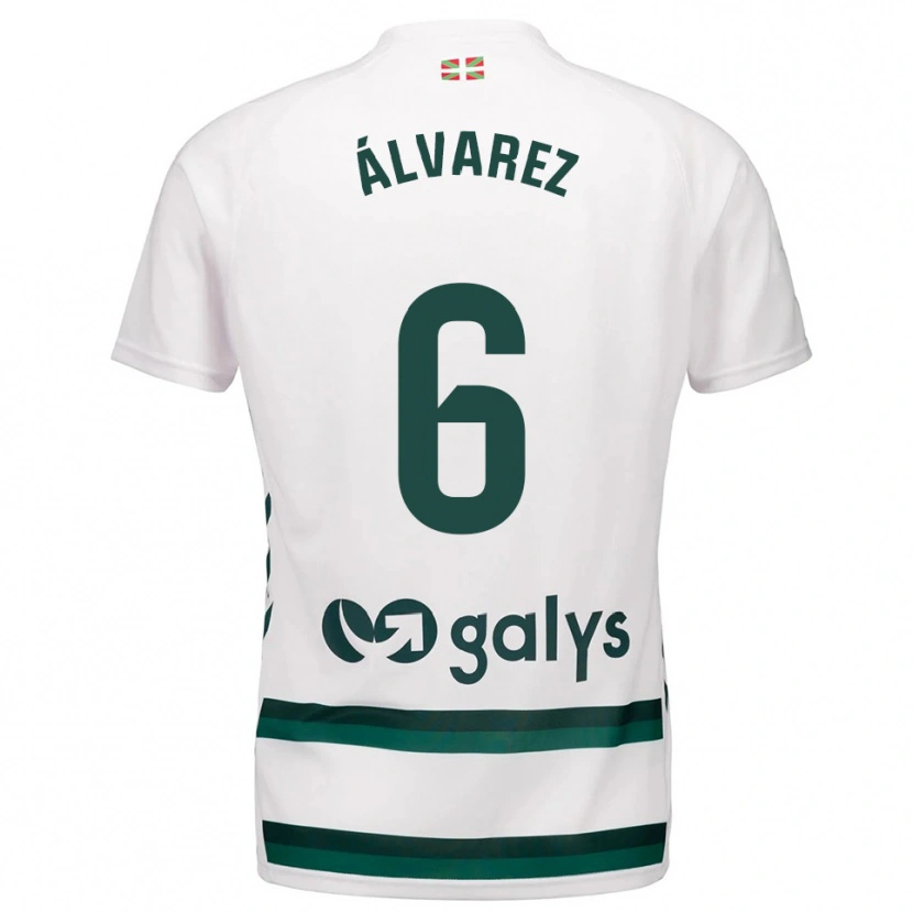 Danxen Mulher Camisola Sergio Álvarez #6 Branco Verde Alternativa 2025/26 Camisa