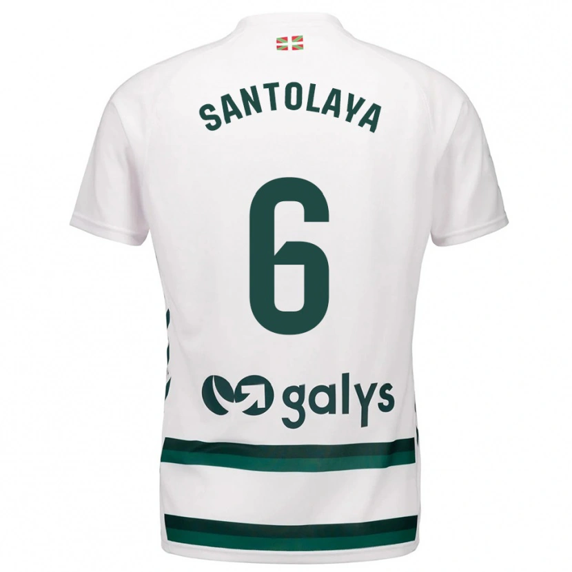 Danxen Mulher Camisola Asier Santolaya #6 Branco Verde Alternativa 2025/26 Camisa