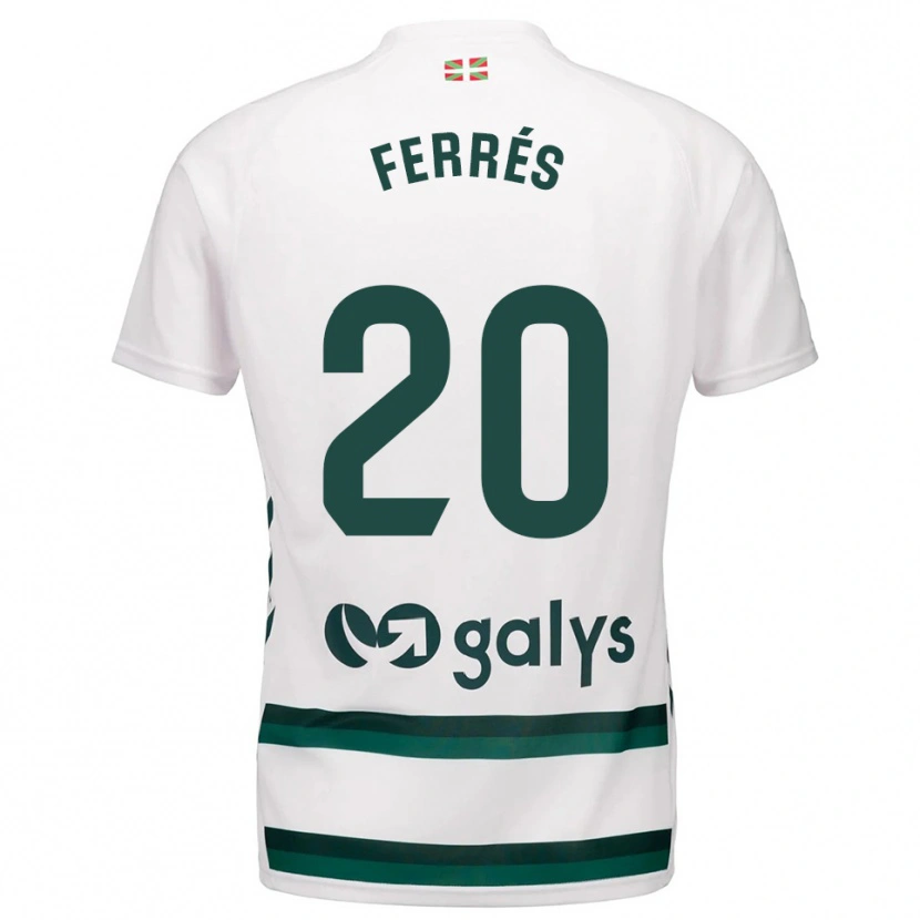 Danxen Mulher Camisola Llorenç Ferrés #20 Branco Verde Alternativa 2025/26 Camisa