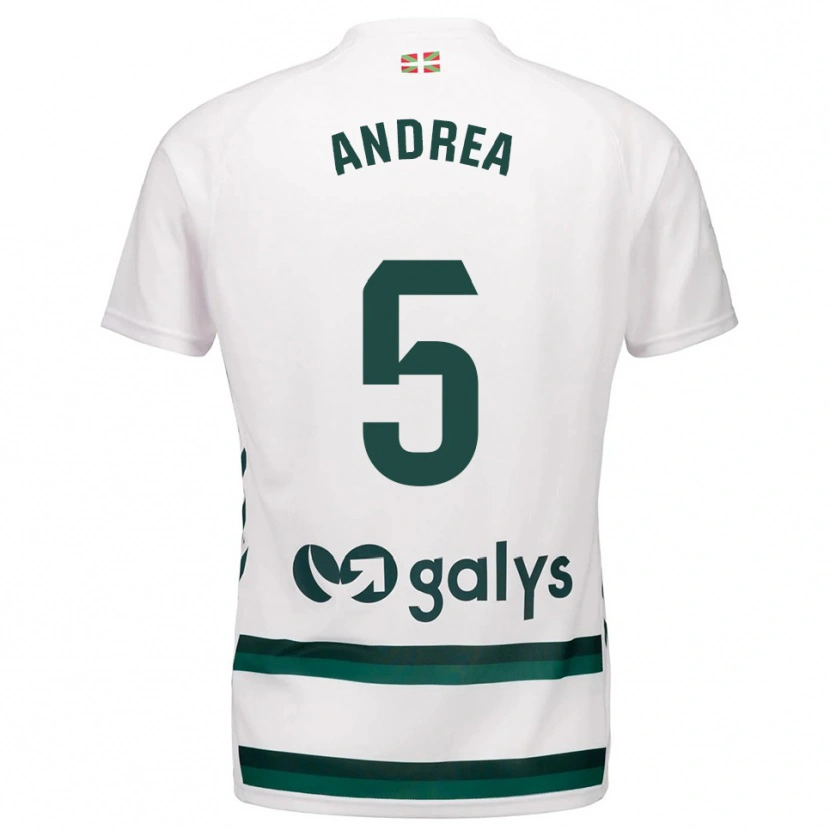 Danxen Mulher Camisola Andrea Sierra Larrauri #5 Branco Verde Alternativa 2025/26 Camisa