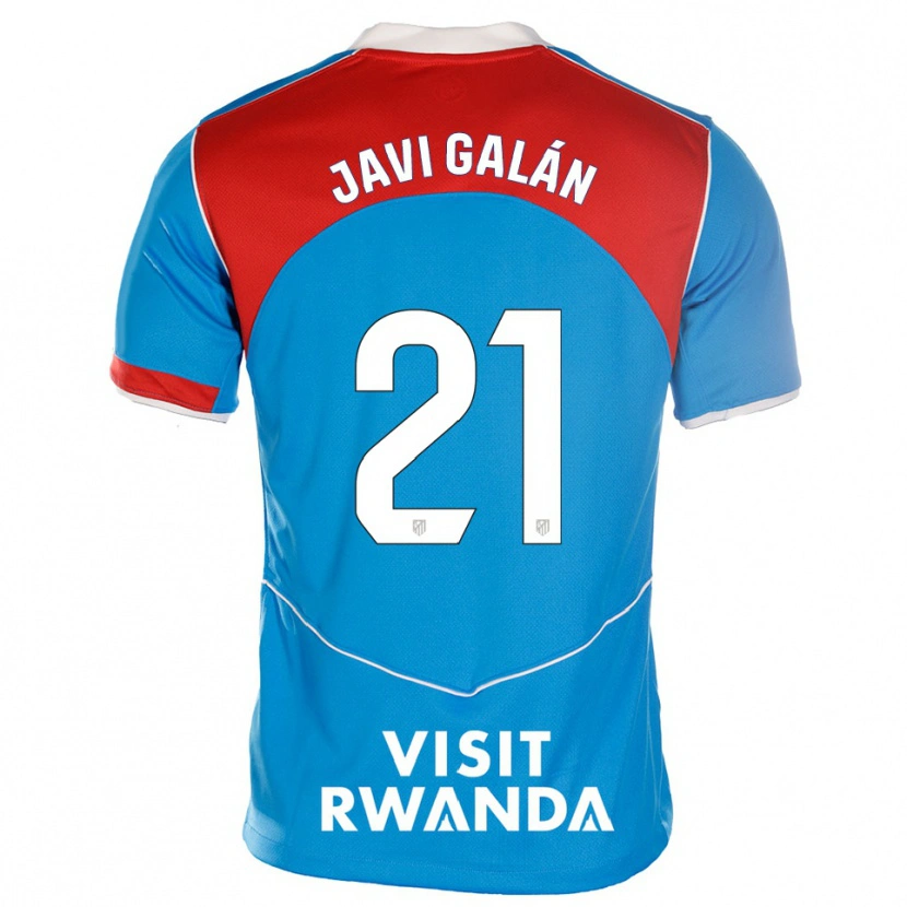 Danxen Mulher Camisola Javi Galán #21 Azul Branco Terceiro 2025/26 Camisa