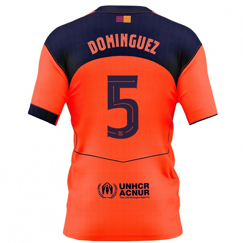 Danxen Mulher Camisola Sergi Dominguez #5 Laranja Marinho Terceiro 2025/26 Camisa