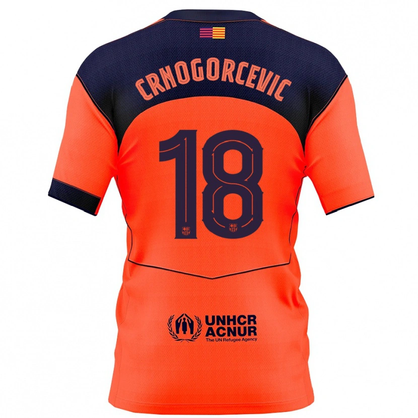Danxen Mulher Camisola Ana-Maria Crnogorcevic #18 Laranja Marinho Terceiro 2025/26 Camisa