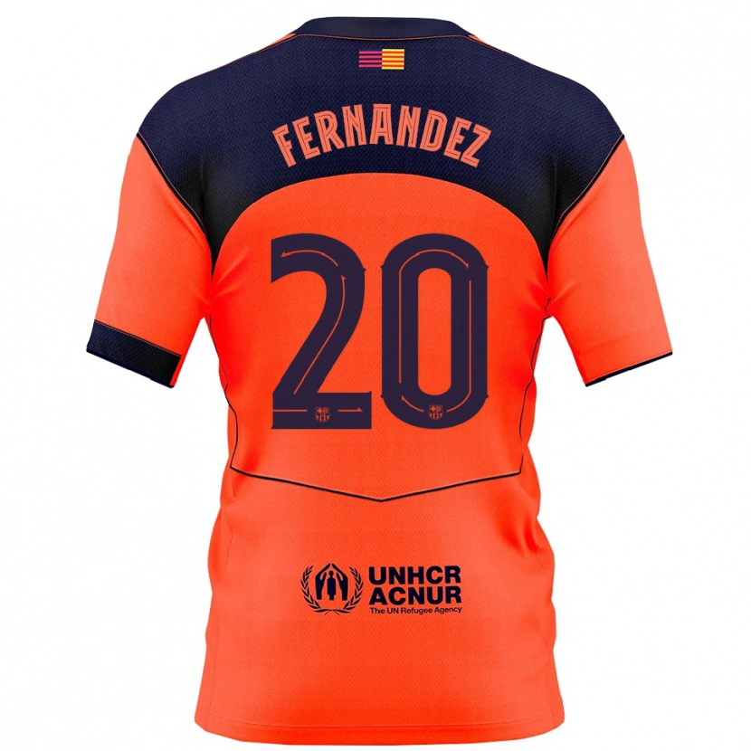 Danxen Mulher Camisola Dro Fernández #20 Laranja Marinho Terceiro 2025/26 Camisa