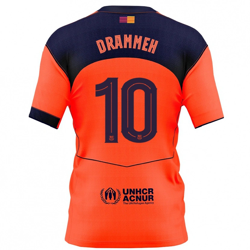 Danxen Mulher Camisola Alieu Drammeh #10 Laranja Marinho Terceiro 2025/26 Camisa
