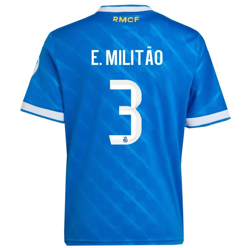 Danxen Mulher Camisola Éder Militão #3 Azul Branco Terceiro 2025/26 Camisa