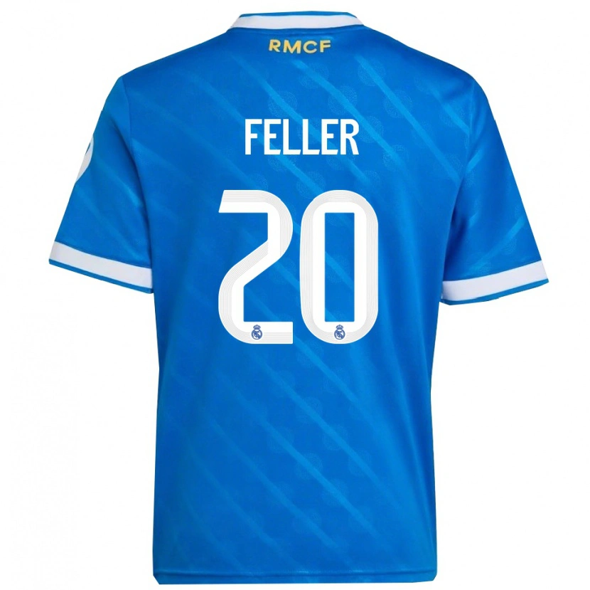 Danxen Mulher Camisola Naomie Feller #20 Azul Branco Terceiro 2025/26 Camisa
