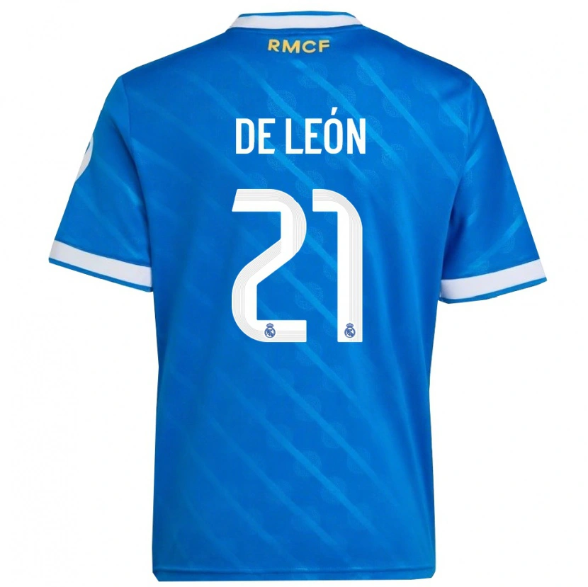 Danxen Mulher Camisola Jeremy De León #21 Azul Branco Terceiro 2025/26 Camisa