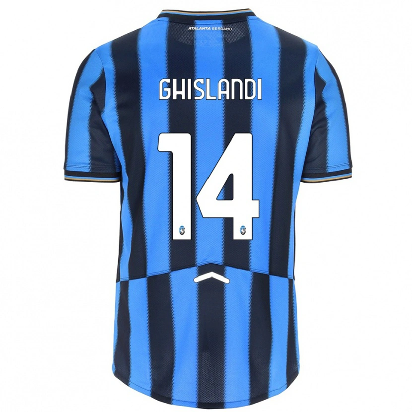 Danxen Criança Camisola Davide Ghislandi #14 Azul Celeste Preto Principal 2025/26 Camisa