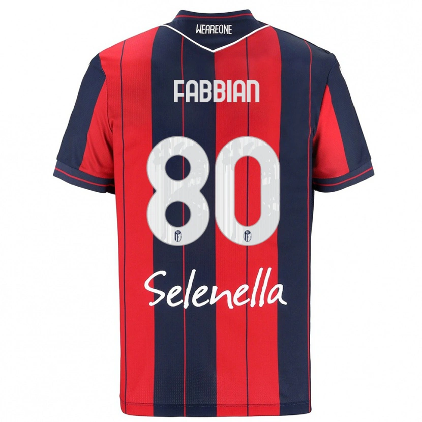 Danxen Criança Camisola Giovanni Fabbian #80 Vermelho Marinho Principal 2025/26 Camisa