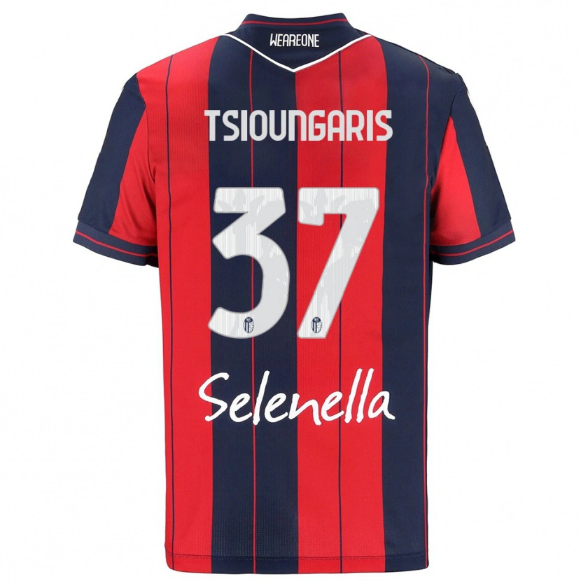 Danxen Criança Camisola Theodoros Tsioungaris #37 Vermelho Marinho Principal 2025/26 Camisa