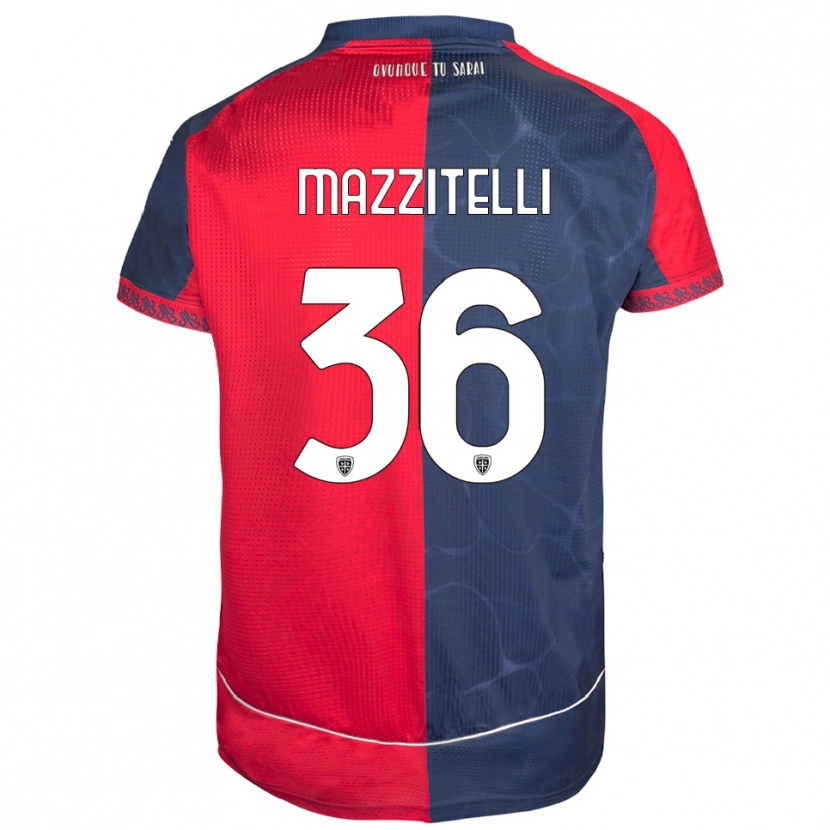 Danxen Criança Camisola Luca Mazzitelli #36 Vermelho Marinho Principal 2025/26 Camisa