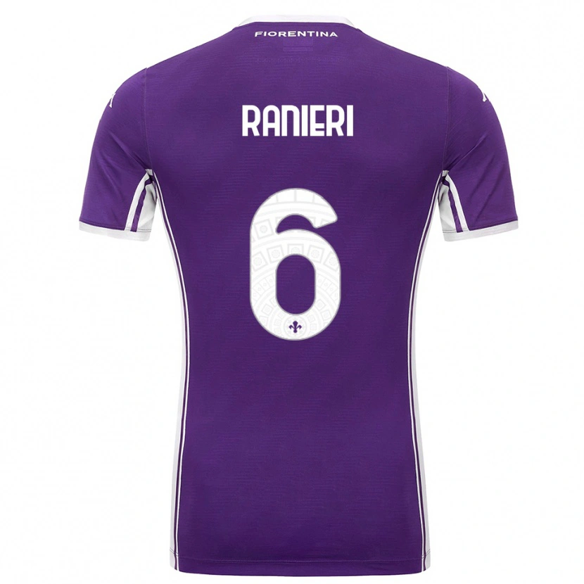 Danxen Criança Camisola Luca Ranieri #6 Roxo Branco Principal 2025/26 Camisa