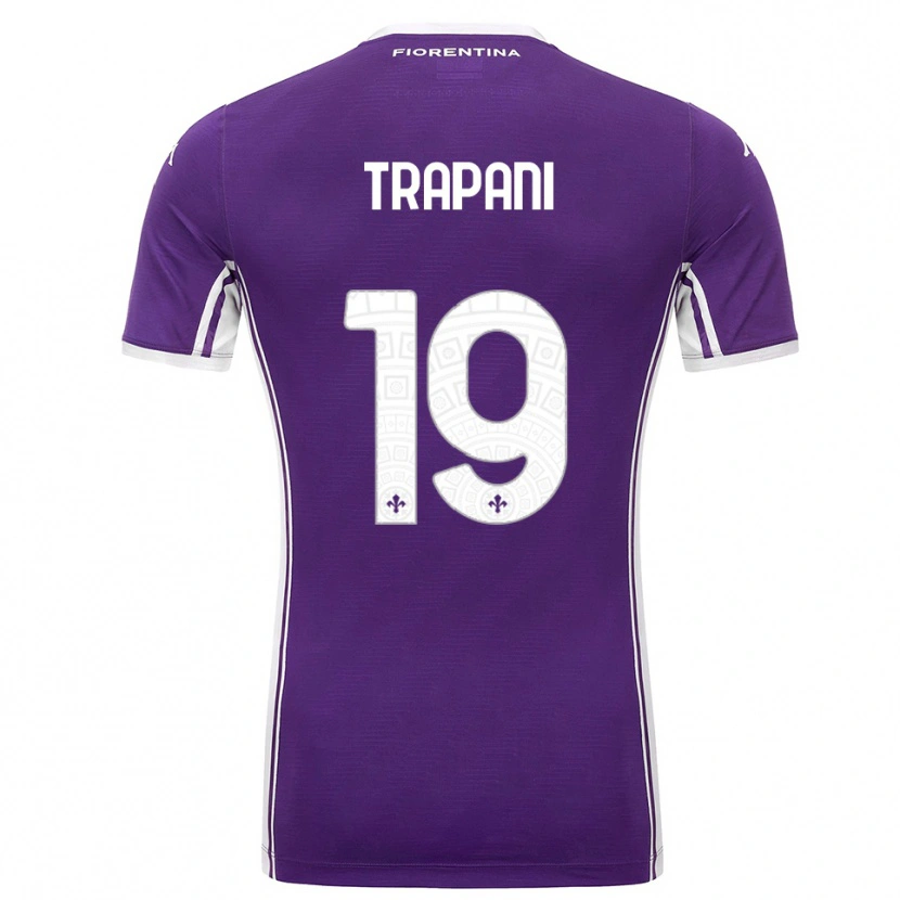 Danxen Criança Camisola Niccolò Trapani #19 Roxo Branco Principal 2025/26 Camisa