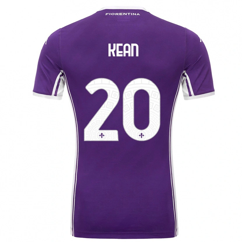Danxen Criança Camisola Moise Kean #20 Roxo Branco Principal 2025/26 Camisa