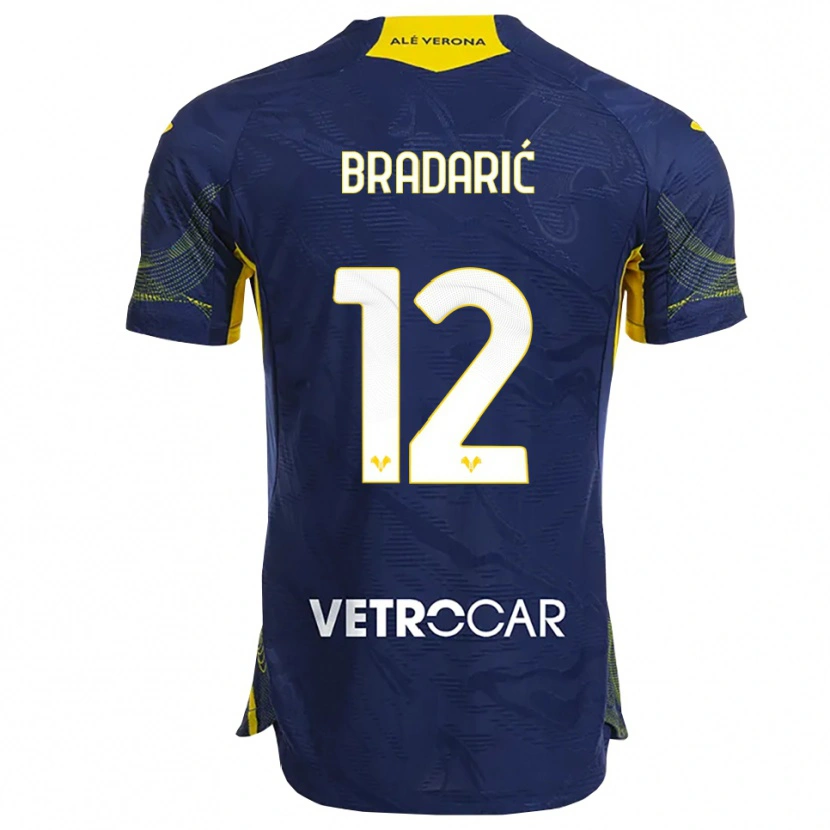 Danxen Criança Camisola Domagoj Bradarić #12 Marinho Amarelo Principal 2025/26 Camisa