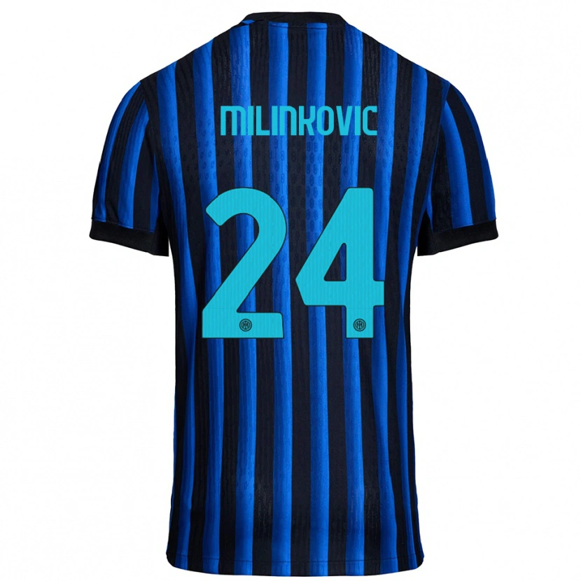 Danxen Criança Camisola Marija Milinković #24 Preto Azul Principal 2025/26 Camisa