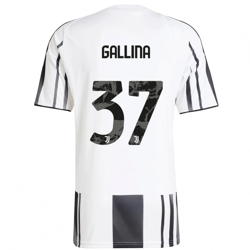 Danxen Criança Camisola Arianna Gallina #37 Branco Preto Principal 2025/26 Camisa