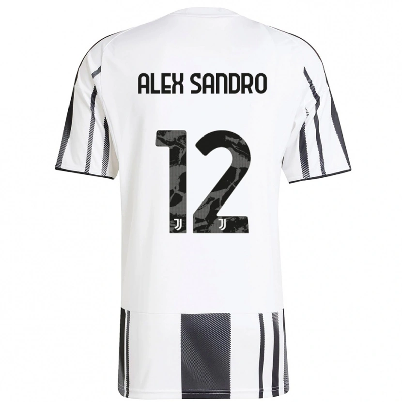 Danxen Criança Camisola Alex Sandro #12 Branco Preto Principal 2025/26 Camisa