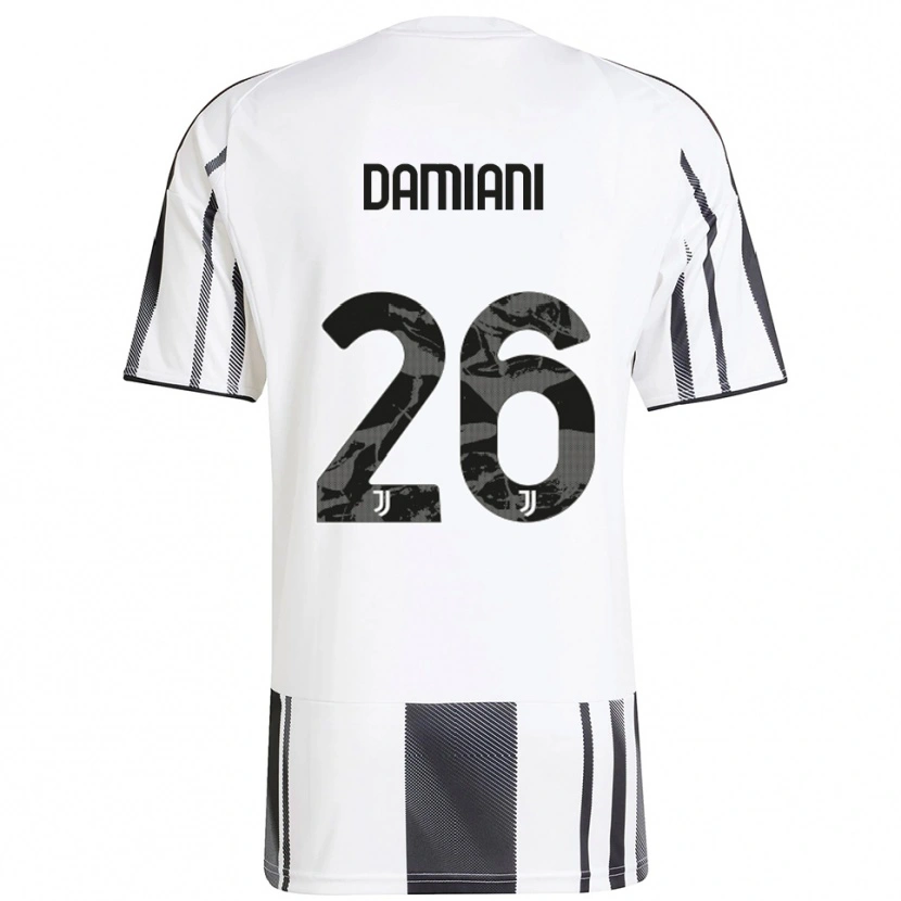Danxen Criança Camisola Samuele Damiani #26 Branco Preto Principal 2025/26 Camisa