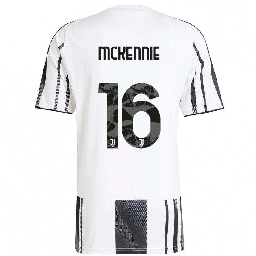 Danxen Criança Camisola Weston Mckennie #16 Branco Preto Principal 2025/26 Camisa