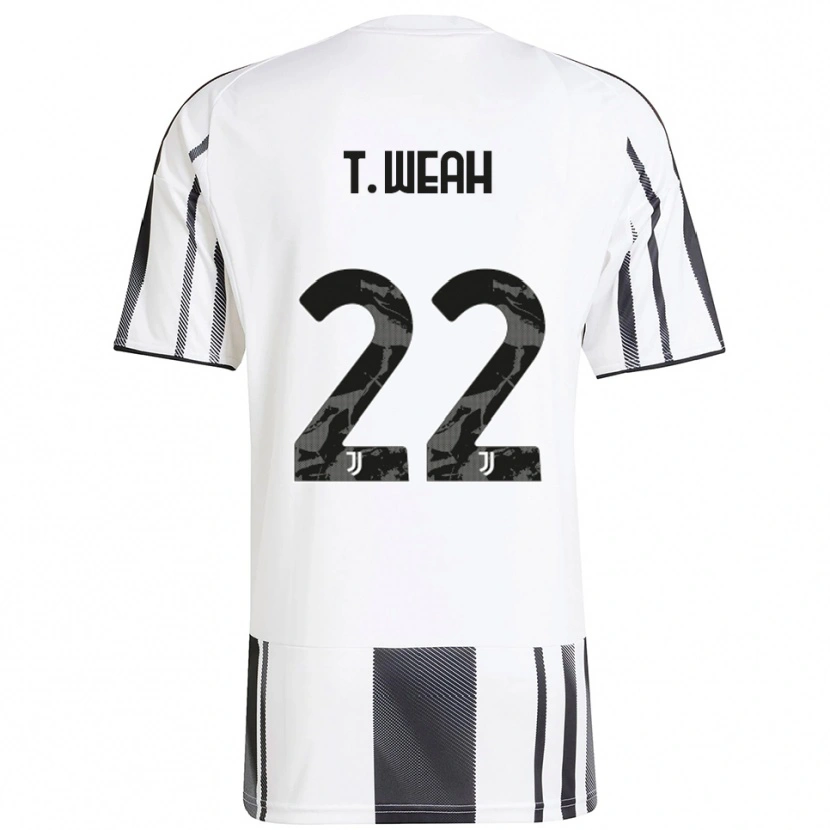 Danxen Criança Camisola Timothy Weah #22 Branco Preto Principal 2025/26 Camisa