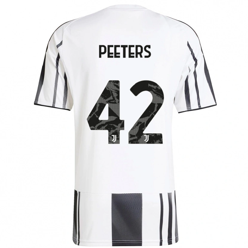 Danxen Criança Camisola Daouda Peeters #42 Branco Preto Principal 2025/26 Camisa