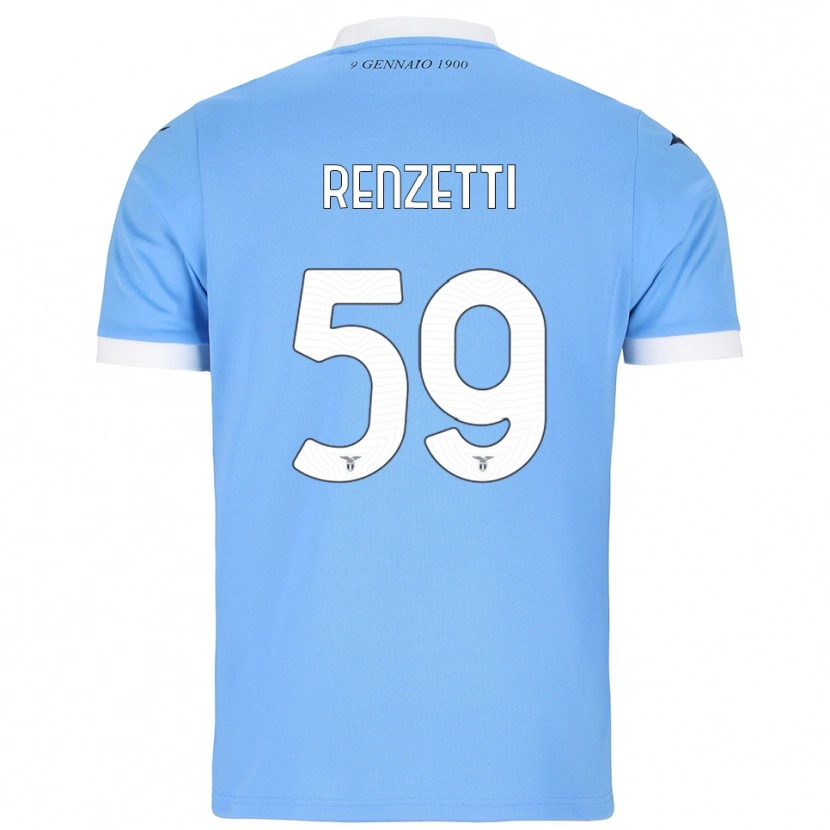 Danxen Criança Camisola Davide Renzetti #59 Azul Celeste Branco Principal 2025/26 Camisa