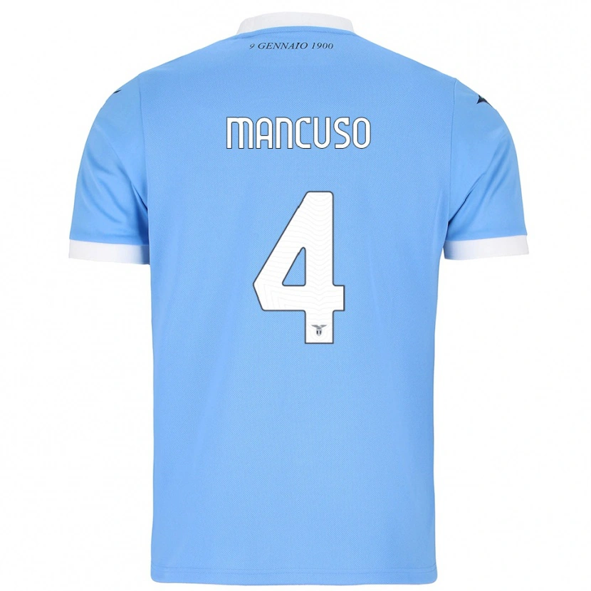 Danxen Criança Camisola Giulia Mancuso #4 Azul Celeste Branco Principal 2025/26 Camisa
