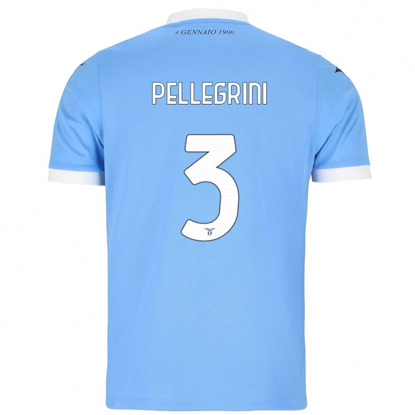 Danxen Criança Camisola Luca Pellegrini #3 Azul Celeste Branco Principal 2025/26 Camisa