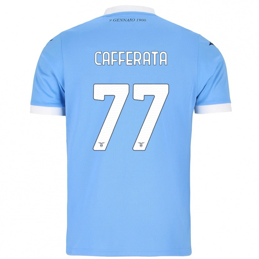 Danxen Criança Camisola Federica Cafferata #77 Azul Celeste Branco Principal 2025/26 Camisa