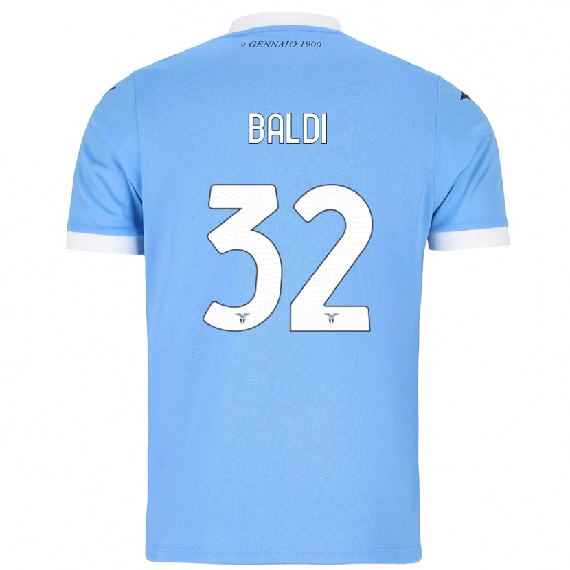 Danxen Criança Camisola Mattia Santagostino Baldi #32 Azul Celeste Branco Principal 2025/26 Camisa