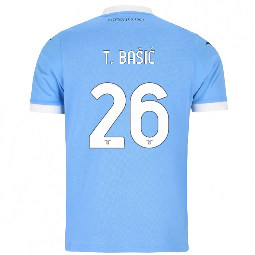 Danxen Criança Camisola Toma Bašić #26 Azul Celeste Branco Principal 2025/26 Camisa