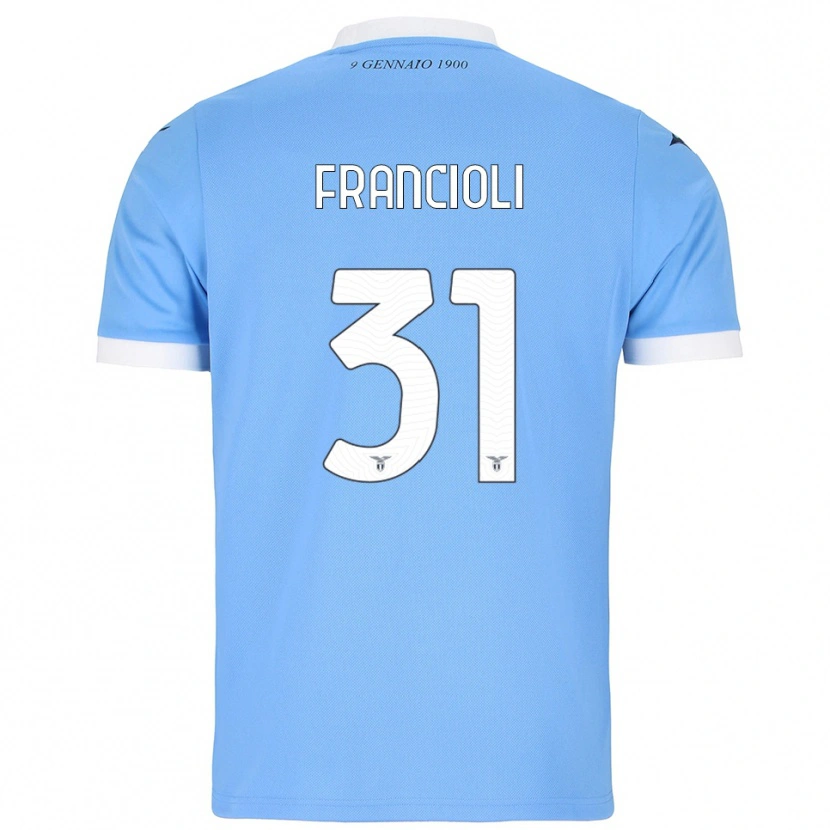 Danxen Criança Camisola Diego Francioli #31 Azul Celeste Branco Principal 2025/26 Camisa