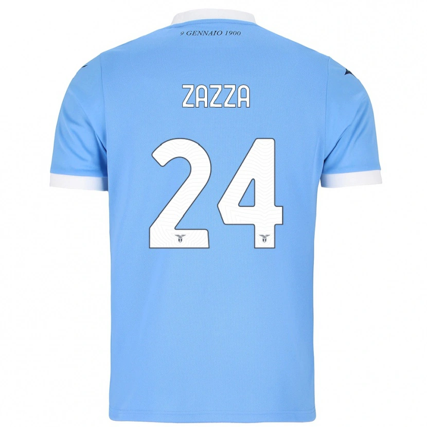 Danxen Criança Camisola Matteo Zazza #24 Azul Celeste Branco Principal 2025/26 Camisa