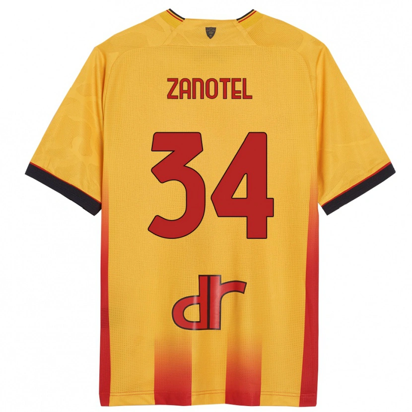 Danxen Criança Camisola Giovanni Zanotel #34 Amarelo Laranja Principal 2025/26 Camisa