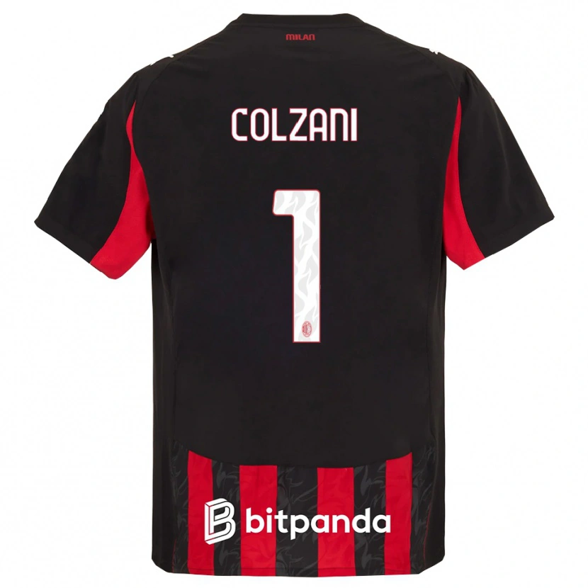Danxen Criança Camisola Edoardo Colzani #1 Vermelho Preto Principal 2025/26 Camisa