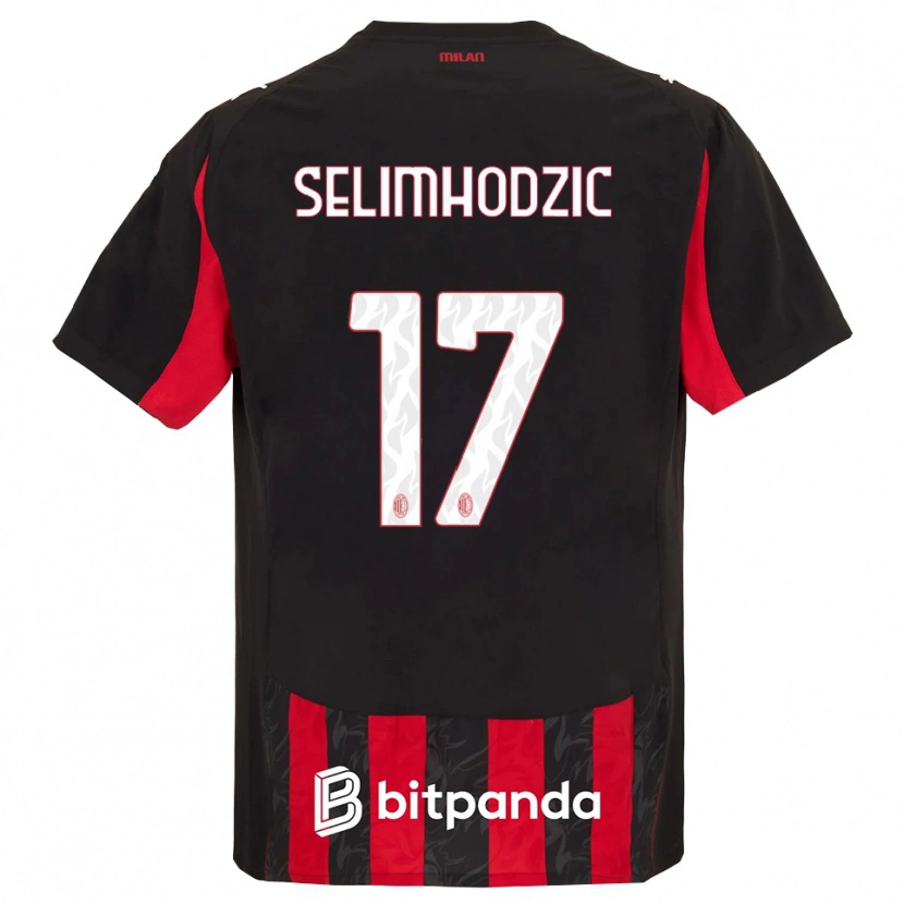 Danxen Criança Camisola Noa Selimhodzic #17 Vermelho Preto Principal 2025/26 Camisa