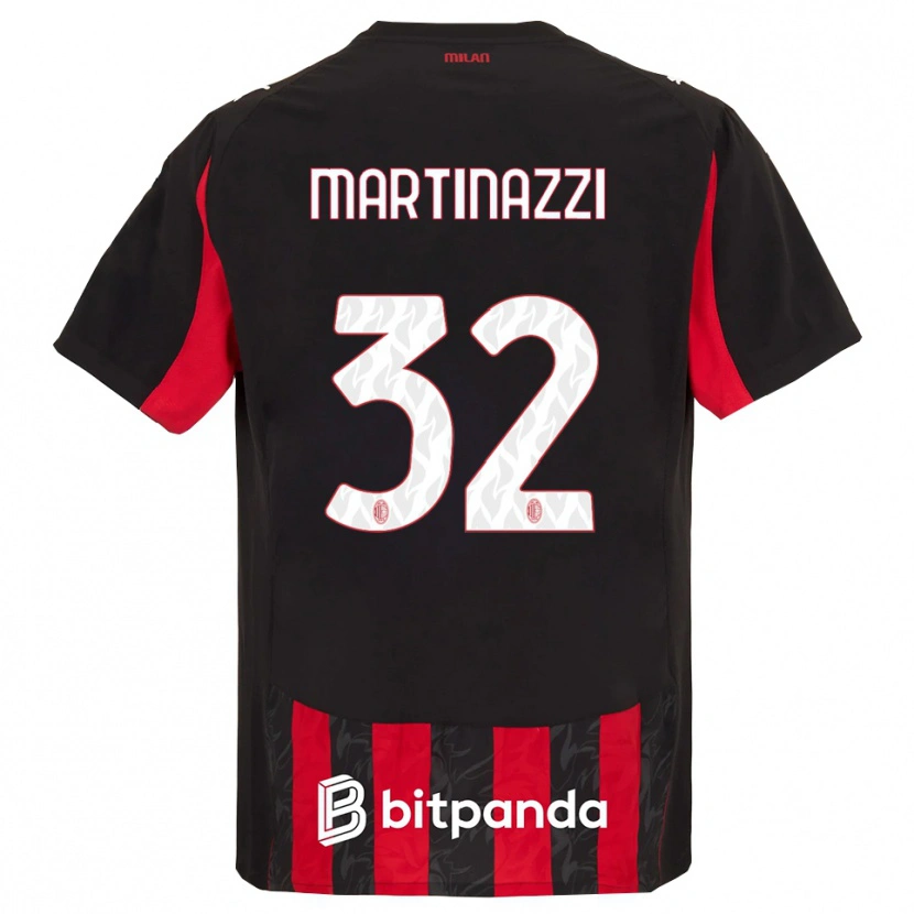 Danxen Criança Camisola Luca Martinazzi #32 Vermelho Preto Principal 2025/26 Camisa