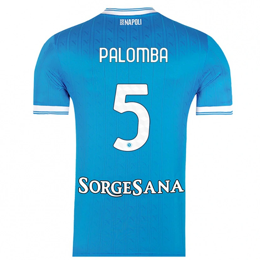 Danxen Criança Camisola Fabio Palomba #5 Azul Celeste Branco Principal 2025/26 Camisa