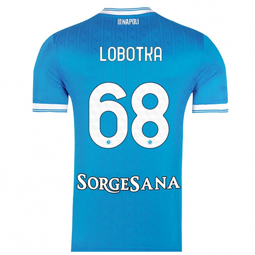 Danxen Criança Camisola Stanislav Lobotka #68 Azul Celeste Branco Principal 2025/26 Camisa