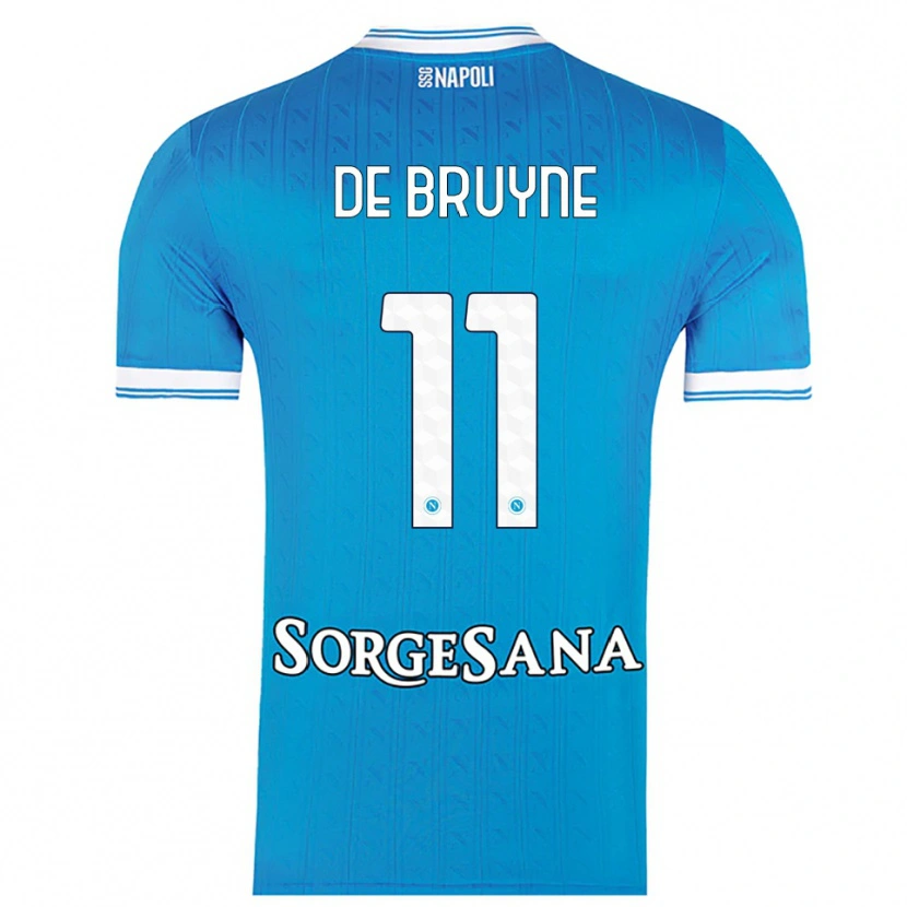 Danxen Criança Camisola Kevin De Bruyne #11 Azul Celeste Branco Principal 2025/26 Camisa