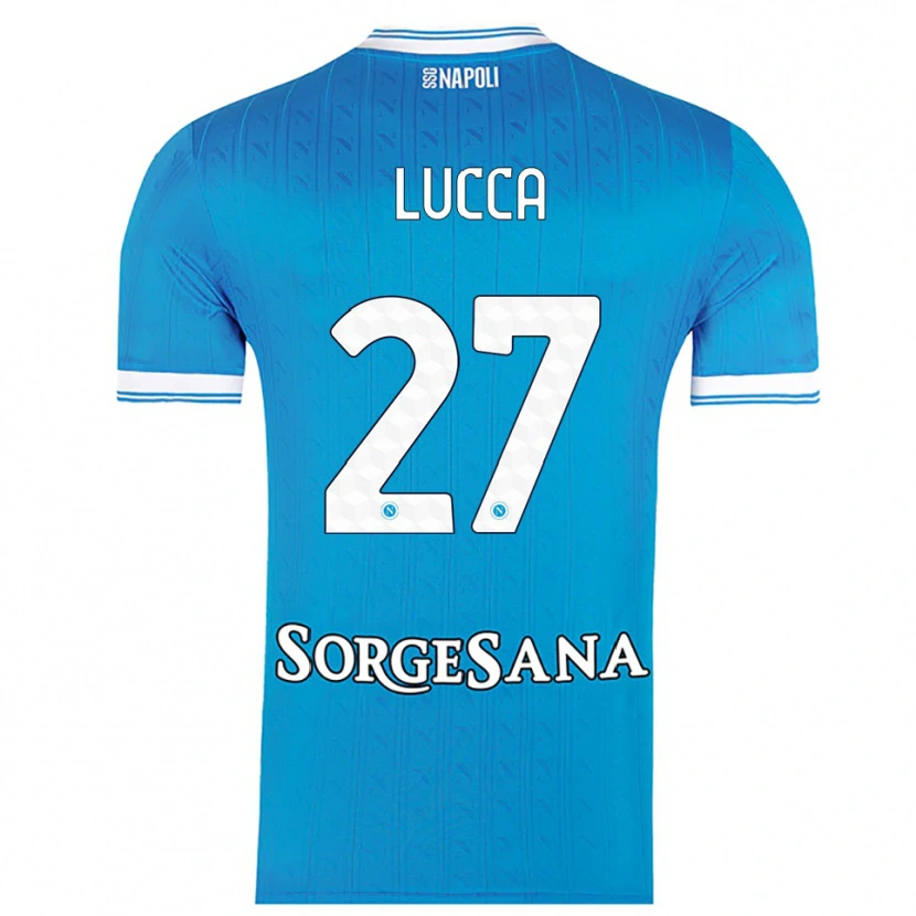 Danxen Criança Camisola Lorenzo Lucca #27 Azul Celeste Branco Principal 2025/26 Camisa